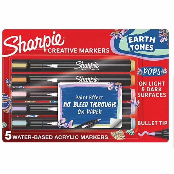 Sharpie Creative Markers - Assorted Ink - Acrylic Based, Water Based - 5 / Pack