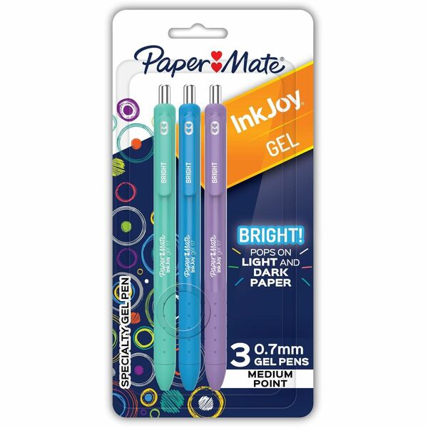 Paper Mate InkJoy Gel Pens - 0.7 mm (0.03") Pen Point - Assorted Ink - Gel-based - 3 / Pack