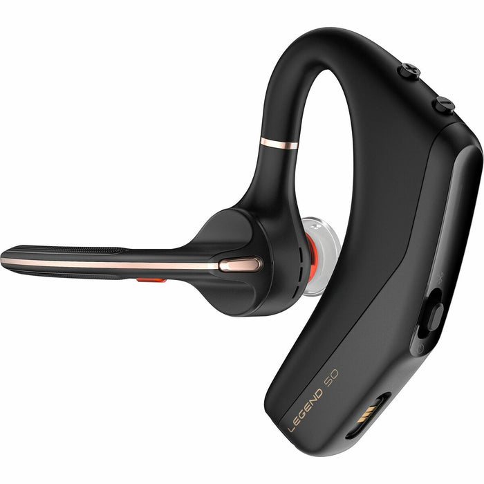 Poly Voyager Legend 50 Headset UC (AT9M9AA) - Mono - Wireless - Bluetooth - 98.4 ft (30 m) - 16 Ohm - 100 Hz to 20 kHz - Earbud, Over-the-ear, Behind-the-ear - Monaural - In-ear - MEMS Technology, Noise Cancelling Microphone - Noise Canceling - Black