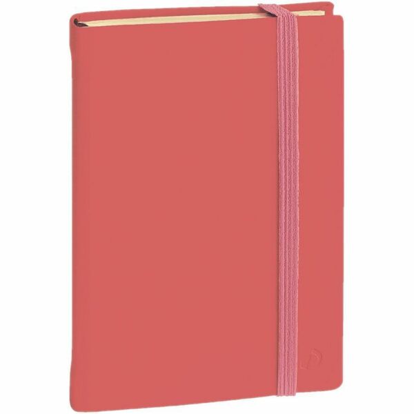 Quo Vadis Ruled Notebook - SILK CORAIL - 6 1/4" x 9 1/2" (16 x 24 cm) - 192 Pages - Stitched - 85 g/m² Grammage - 6 1/4" (158.75 mm) x 9 1/2" (241.30 mm) Sheet Size - Ivory Paper - Coral Cover - Hard Cover, Elastic Closure, Bookmark, Storage Pocket,