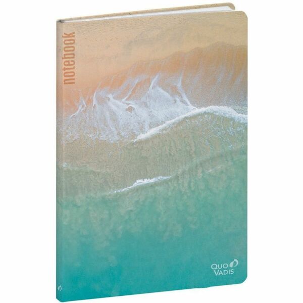 Quo Vadis Respire Notebook - Sea - 192 Pages - Stitched - 85 g/m&#178; Grammage - 6 1/4" (158.75 mm) x 9 1/2" (241.30 mm) Sheet Size - Ivory Paper - Sea Paper Cover - Recycled