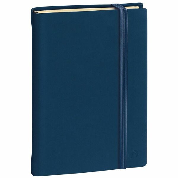 Quo Vadis Lined Notebook - SILK - 6 1/4" x 9 1/2" (16 x 24 cm) - 192 Pages - Stitched - 85 g/m&#178; Grammage - 6 1/4" (158.75 mm) x 9 1/2" (241.30 mm) Sheet Size - Ivory Binding - Navy Cover - Hard Cover, Elastic Closure, Storage Pouch, Bookmark
