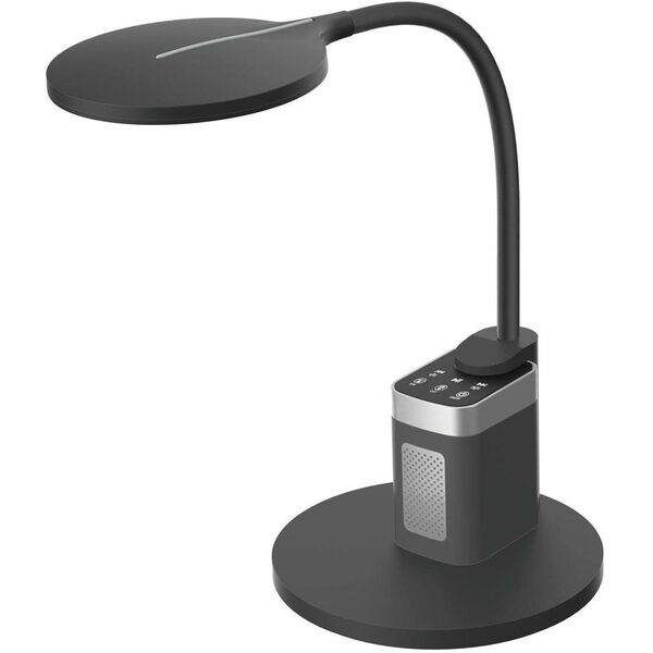 Dainolite Talulah Desk Lamp - 10 W Bulb - Built-in Speaker, Bluetooth, Color Temperature Setting, Dimmable, Night Mode - Desk Mountable - Matte Black - for Desk