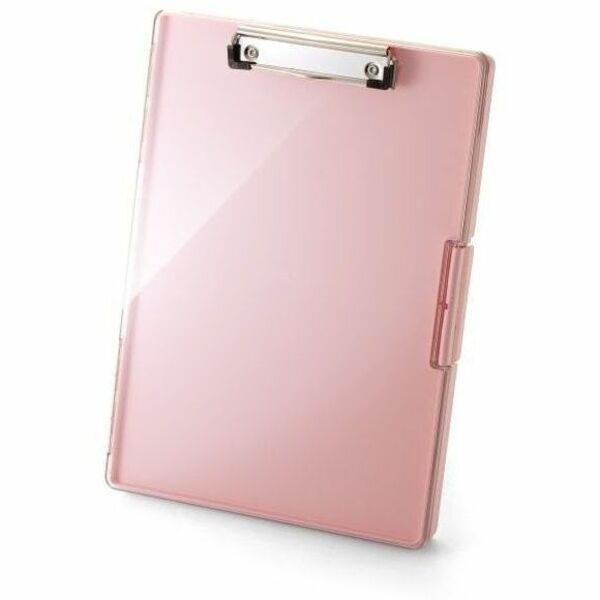 Officemate Clear View Storage Clipboard - Storage for Document, Paper - Plastic - Pink - 1 Each