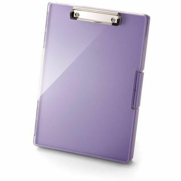 Officemate Clear View Storage Clipboard - Storage for Document, Paper - Plastic - Purple - 1 Each