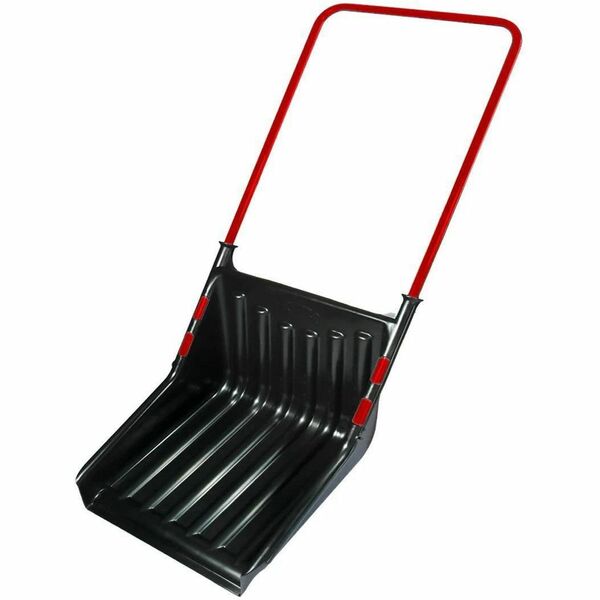 Storex Infinity 24-inch Snow Shovel, Black/Red - 18" (457.20 mm) Length - Black, Red - Polyolefin - 9.88 lb (4481.49 g) - Ergonomic Design, Lightweight - 1 Each