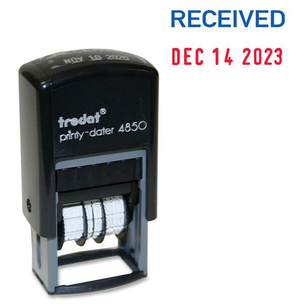 Trodat 4850 Printy Self Inking Stamp - Message/Date Stamp - RECEIVED - Recycled - 1 Each