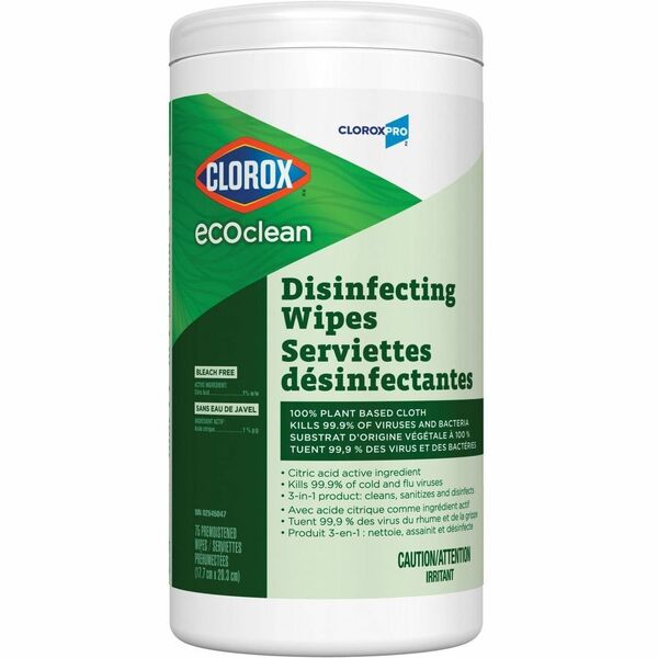 Clorox EcoClean Disinfectant Wipe - For Nonporous Surface, Hard Surface - Disinfectant - 1 / Each