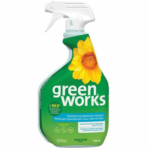Green Works Bathroom Cleaner - For Multipurpose - Spray - Disinfectant, Phosphate-free, Dye-free, Bleach-free Spray - 1 / Each
