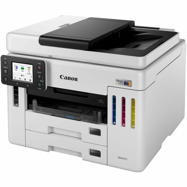 Canon MAXIFY GX7120 Wired & Wireless MegaTank Inkjet Multifunction Printer - Color - Copier/Fax/Printer/Scanner - 1200 x 600 dpi Print - Automatic Duplex Print - Up to 45000 Pages Monthly - Color Flatbed/ADF, CIS Scanner - 1200 x 1200 dpi Optical Scan - C