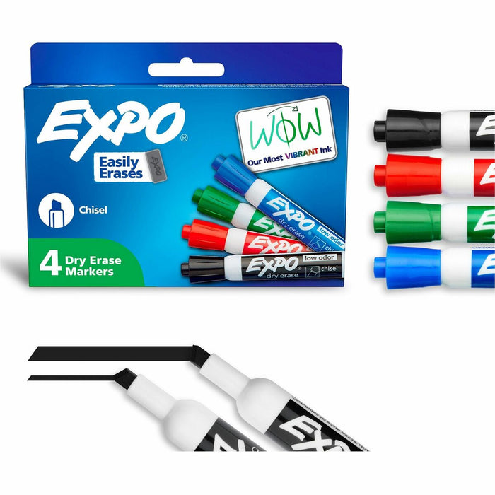 Expo Dry Erase Markers - Erasable - Assorted Ink/ - 4 / Set