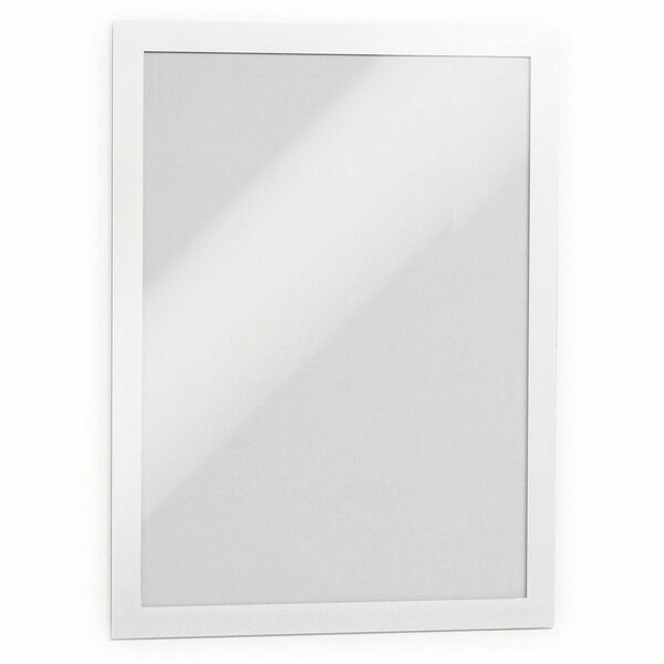 Self-adhesive A4 info-frame with magnetic, fold-up front. Ideal for non-permanent displays. - 9.50" (241.30 mm) x 12" (304.80 mm) Frame Size - Portrait, Landscape - Magnetic, Easy to Use, Self-adhesive, Sturdy - Plastic - White - 2 / Pack