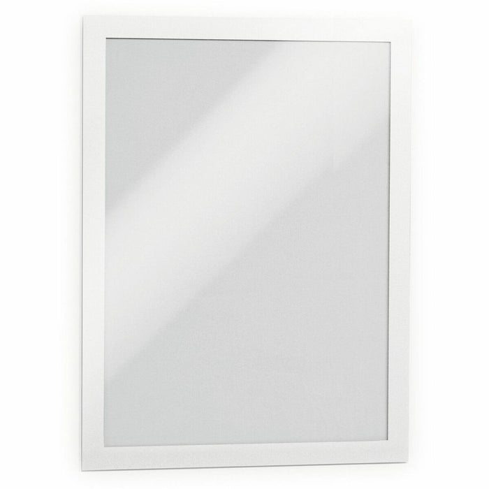 Self-adhesive A4 info-frame with magnetic, fold-up front. Ideal for non-permanent displays. - 9.50" (241.30 mm) x 12" (304.80 mm) Frame Size - Portrait, Landscape - Magnetic, Sturdy, Self-adhesive, Easy to Use - Plastic - White - 2 / Pack