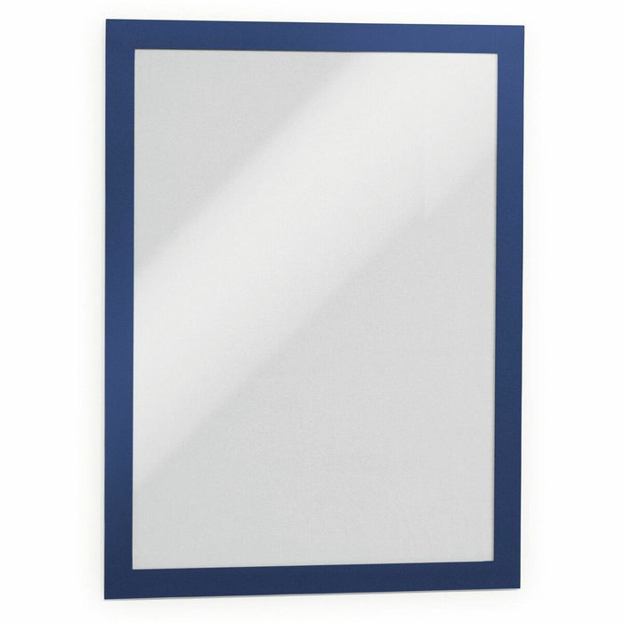 Self-adhesive A4 info-frame with magnetic, fold-up front. Ideal for non-permanent displays. - 9.50" (241.30 mm) x 12" (304.80 mm) Frame Size - Portrait, Landscape - Magnetic, Sturdy, Anti-glare, Self-adhesive, Easy to Use - Plastic - Dark Blue - 2 / Pack