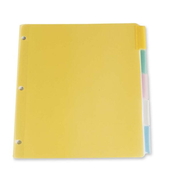 Oxford Poly Divider Page Without Pockets - 5 Tab(s) - 8.50" (215.90 mm) Divider Width x 11" (279.40 mm) Divider Length - Letter - 3 Hole Punched - Assorted Tab(s) - Punched, Non-stick, Insertable Tab - 1 / Set
