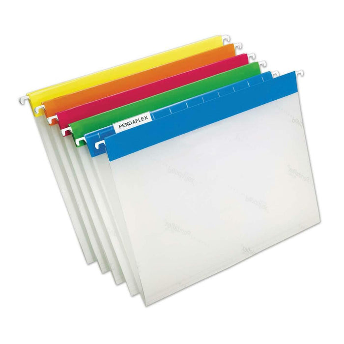 Pendaflex EasyView Letter Hanging Folder - 8 1/2" (215.90 mm) x 11" (279.40 mm) - Assorted - Moisture Resistant, Tab, Translucent - 10 / Pack