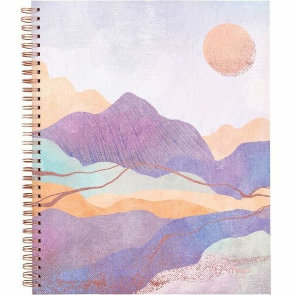 Mead Serene Weekly/Monthly Planner, 11" x 9" , Bilingual - Weekly, Monthly - 2026 to 2026 - 9" (228.60 mm) x 11" (279.40 mm) Sheet Size - Purple - Monthly Planner - 1 Each
