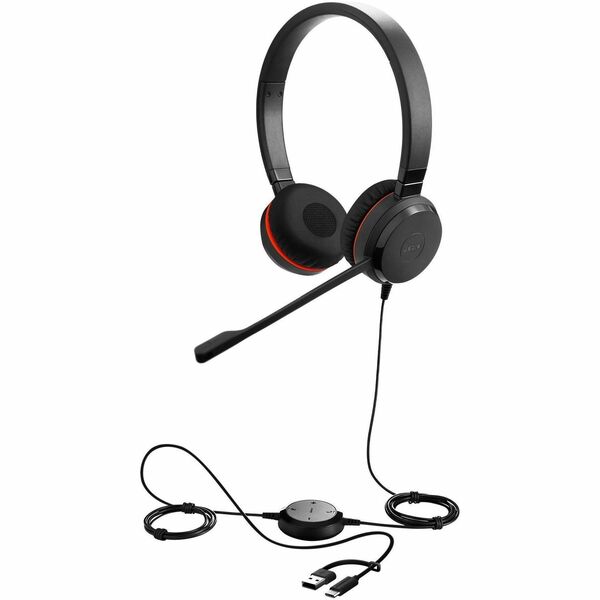 Jabra Evolve 30 II - USB-C/A, MS Stereo - Microsoft Teams Certification - Stereo - USB Type A, USB Type C, Mini-phone (3.5mm) - Wired - 20 Hz to 20 kHz - Over-the-head, On-ear - Binaural - Supra-aural - 6.9 ft (2.10 m) Cable - Electret Condenser, Uni-dire