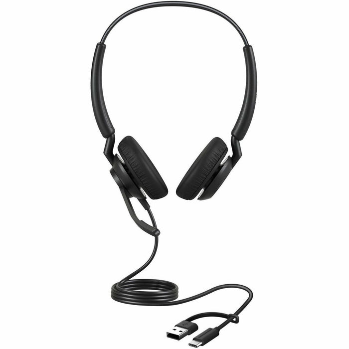 Jabra Engage 40 Headset - Microsoft Teams Certification - Stereo - USB Type A, USB Type C - Wired - 50 Hz to 20 kHz - Over-the-head, On-ear - Binaural - Supra-aural - MEMS Technology Microphone - Black