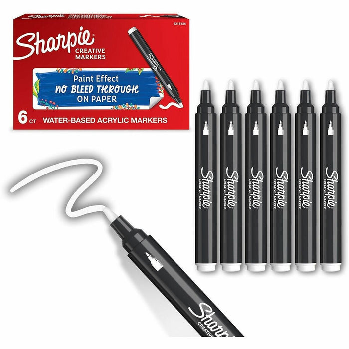 Sharpie Creative Marker - White Ink - Water Based, Acrylic Based - 1 Each