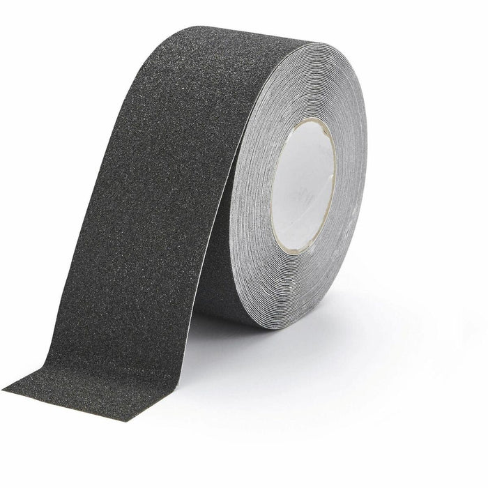 Durable self-adhesive standard anti-slip tape for improving safety on floors, stairs and covered outdoor areas - 16.4 yd (15 m) Length x 2.95" (75 mm) Width x 27.56 mil (0.70 mm) Thickness - Black - Aluminum, Plastic - Abrasion Resistant, Slip Resistant -
