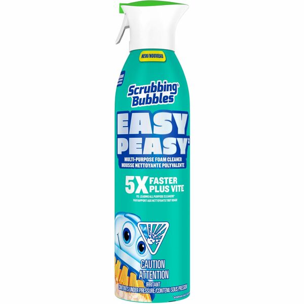Scrubbing Bubbles&reg; Easy Peasy Multi Purpose Foam Cleaner Aerosol 385g - For Multipurpose, Multi Surface - Aerosol, Foam - 13.58 oz (385 g) - Recommended For: Stain Remover - Fast Acting, Versatile - 1 Each