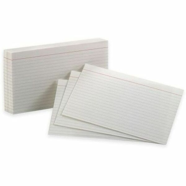 Oxford Top Quality Ruled Index Cards - 5" (127 mm) x 8" (203.20 mm) - 85 lb (38555.35 g) Basis Weight - Sustainable Forestry Initiative (SFI) - White - 100 / Pack