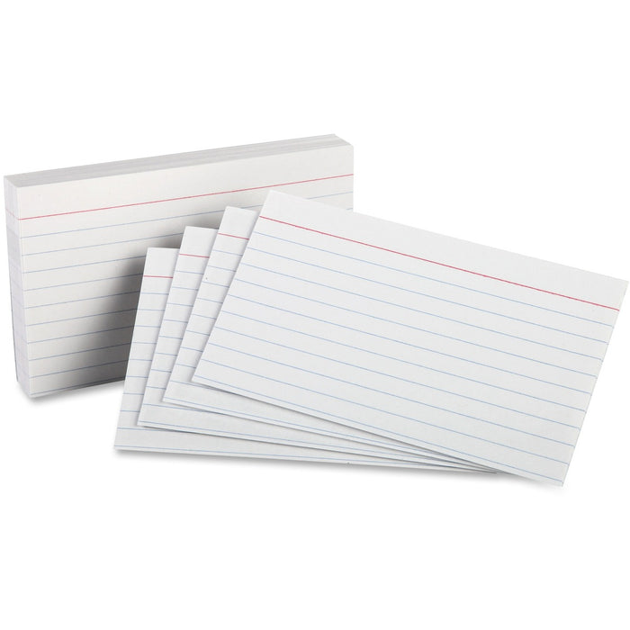 Oxford Index Cards - 3" (76.20 mm) x 5" (127 mm) - 85 lb (38555.35 g) Basis Weight - Sustainable Forestry Initiative (SFI) - White - 100 / Pack