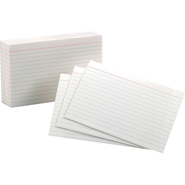 Oxford Top Quality Ruled Index Cards - 4" (101.60 mm) x 6" (152.40 mm) - 85 lb (38555.35 g) Basis Weight - Sustainable Forestry Initiative (SFI) - White - 100 / Pack
