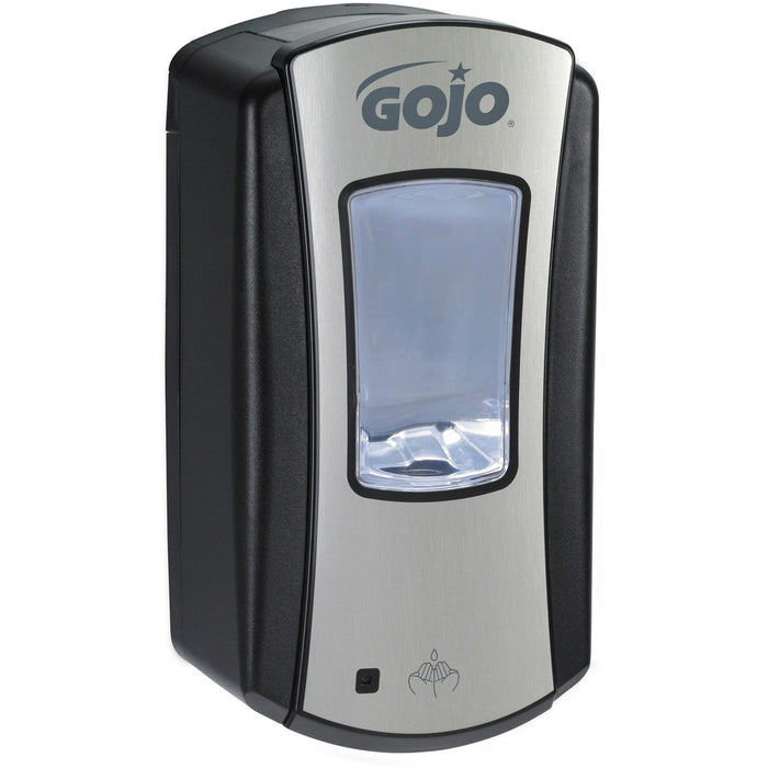 Gojo&reg; LTX-12 Touch-free Foam Soap Dispenser - Automatic - 1.20 L Capacity - Site Window, Refillable, Touch-free, Lockable, Skylight - Chrome, Black - 1 Each