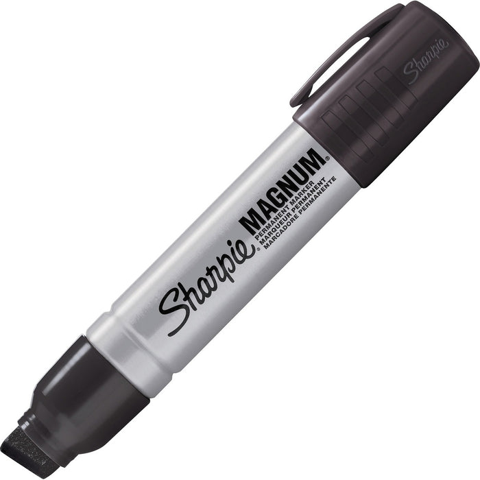 Sharpie Magnum Permanent Markers - Black Ink - Felt Tip - 12 / Box