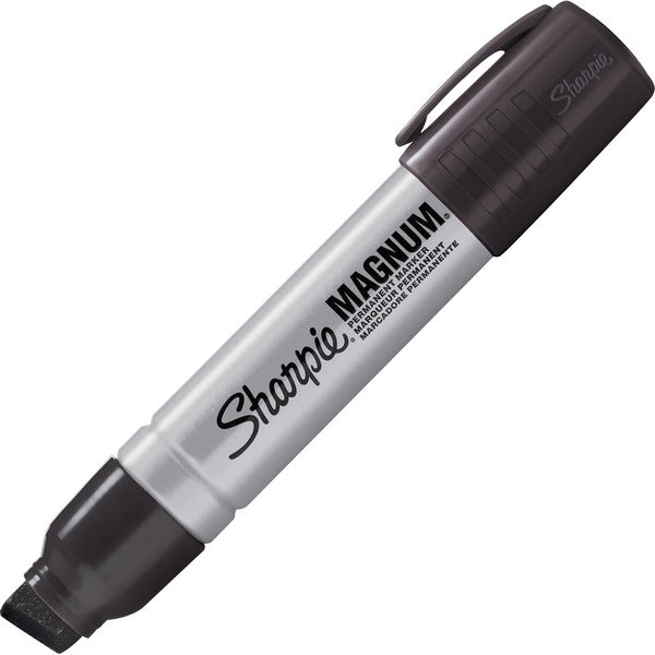 Sharpie Magnum Permanent Markers - Bold Chisel, Extra Wide Marker Point - Black Ink - Felt Tip - 12 / Box