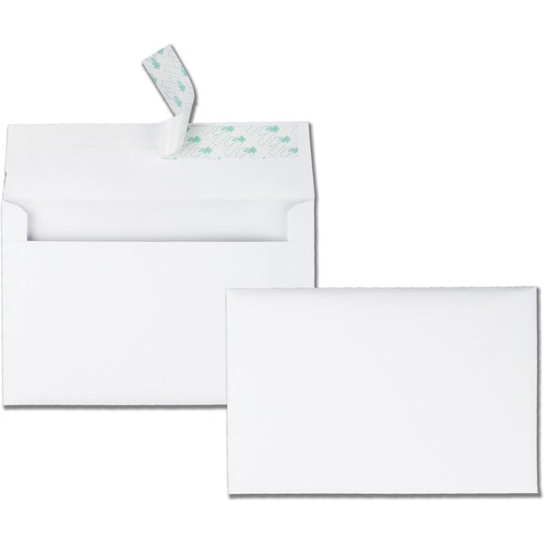 Quality Park A9 Greeting Card Envelopes with Self Seal Closure - Announcement - 5 3/4" (146.05 mm) Width x 8 3/4" (222.25 mm) Length - 24 lb (10886.22 g) - Peel & Seal - White - 100 / Box
