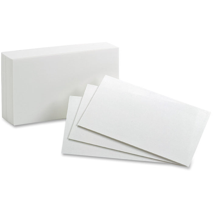 Oxford Plain Index Cards - 5" (127 mm) x 8" (203.20 mm) - 85 lb (38555.35 g) Basis Weight - Sustainable Forestry Initiative (SFI) - White - 100 / Pack