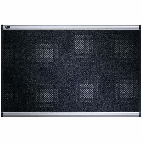 Quartet Prestige Embossed Foam Bulletin Board - 36" (914.40 mm) Board Height x 48" (1219.20 mm) Board Width - Black Foam Surface - Self-healing - Silver Aluminum Frame - 1 Each