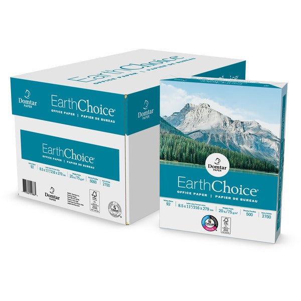 EarthChoice Office Paper - White - Letter - 8 1/2" (215.90 mm) x 11" (279.40 mm) - 20 lb (9071.85 g) Basis Weight - White - 500 Sheets per Ream - 10 / Carton