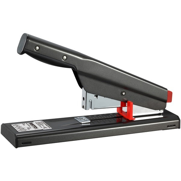 Bostitch Antimicrobial Heavy Duty Stapler - Staples Upto 130 Sheet - Holds Upto 210 Staple - Full Strip - Staple Size: 1/4" (6.35 mm), 3/8" (9.53 mm), 1/2" (12.70 mm), 5/8" (15.88 mm) - 2.50" (63.50 mm) Throat Depth - Black - Metal - 1 Each