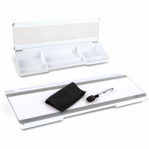 Flip-Top Glass Desktop Pad - Quartet&reg; Flip-Top Glass Dry-Erase Desktop Pad, 18" x 6" , White Surface