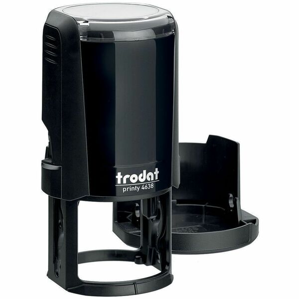 Derome Trodat Self-inking Stamp - Custom Design - 10 Line(s) - 1.50" (38.10 mm) Impression Diameter - Recycled - 1 Each