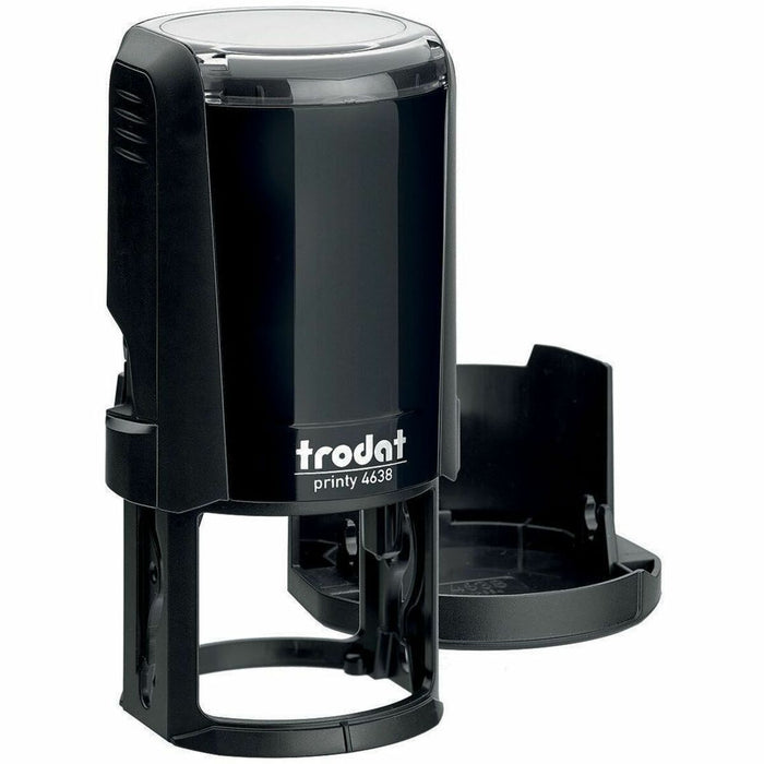 Derome Trodat Self-inking Stamp - Custom Design - 10 Line(s) - 1.50" (38.10 mm) Impression Diameter - Yes - 1 Each