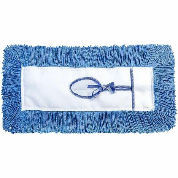 M2 Professional 36" G-STAT Cut-End Dust Mop - Keyhole Backing - Blue - Durable, Machine Washable, Absorbent, Cut Ends, Launderable, Fray Resistant, Tangle Resistant, Lint Resistant - Polyester Yarn, Polyester - Blue - 12 Pack