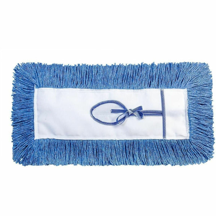 M2 Professional 18" G-STAT Cut-End Dust Mop - Keyhole Backing - Blue - Durable, Machine Washable, Absorbent, Cut Ends, Launderable, Fray Resistant, Tangle Resistant, Lint Resistant - Polyester Yarn, Polyester - Blue - 1 / Each