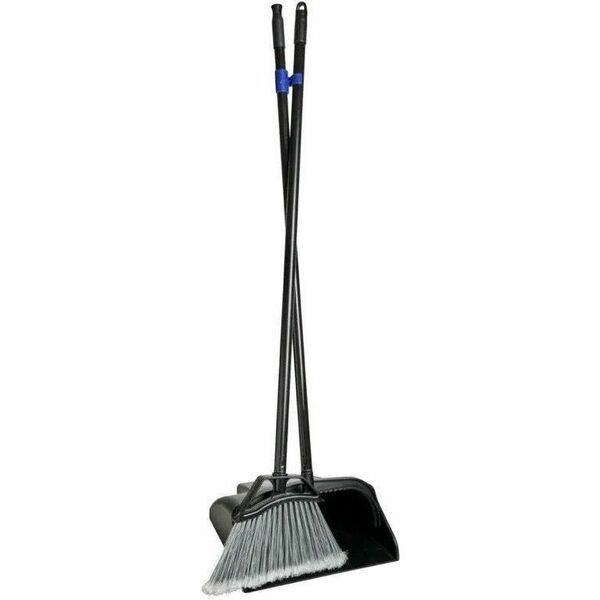 M2 Professional Lobby Dust Pan Broom - Metal Handle - Plastic - Black - 1 / Each