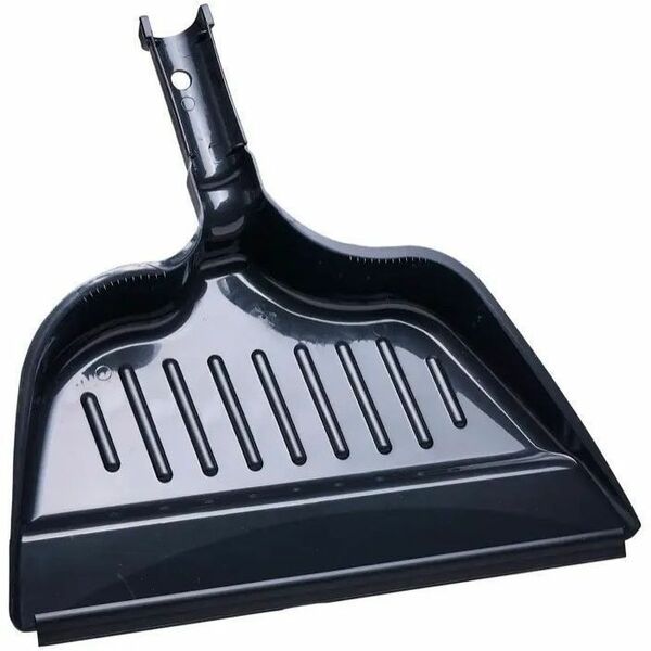 M2 Professional 15" X-Large Plastic Clip-On Dust Pan - 15" (381 mm) Wide - Plastic, Rubber, Metal - Black - 1 / Each