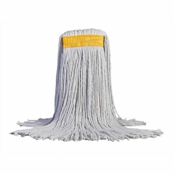 M2 Professional 24 oz Dura-Pro Cut-End Mop - Narrow Band - Cut Ends, Narrow Headband, Absorbent, 4-ply - Synthetic Yarn, Rayon, Synthetic Fiber, Mesh - White - 1.50 lb (680.39 g) - 1 / Each