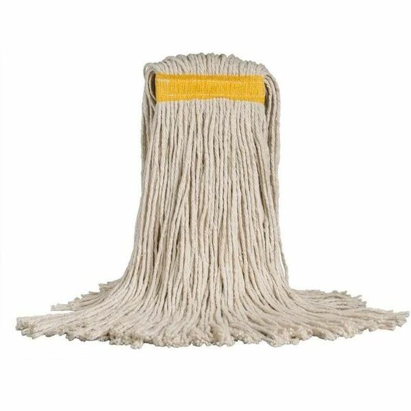 M2 Professional Cotton-Pro Cut End Wet Mop - Narrow Band - Bagged - 24 oz - Cut Ends, Absorbent, Durable, Narrow Headband, 4-ply Yarn, Heavy Duty, Long Lasting - Cotton Yarn, Mesh - White - 1.50 lb (680.39 g) - 12 Pack