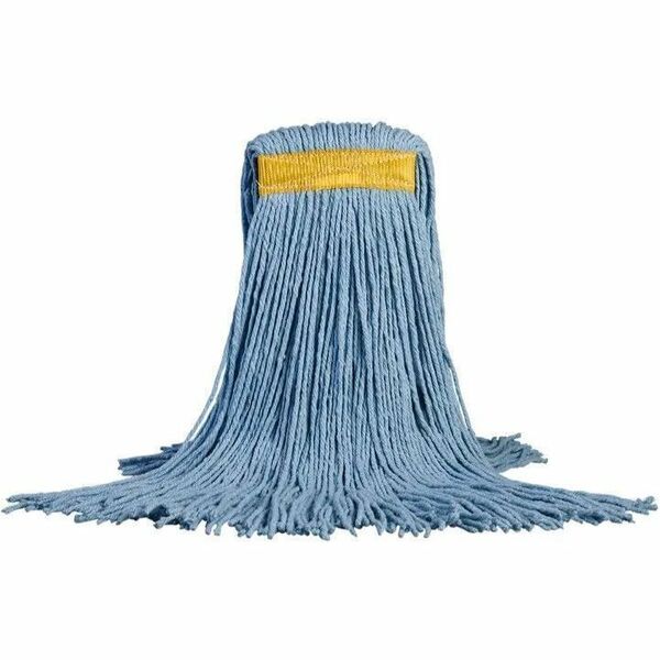 M2 Professional 24 oz Dura-Pro Cut-End Mop - Narrow Band - Blue - Cut Ends, Narrow Headband, Absorbent, 4-ply, Durable, Heavy Duty - Synthetic, Rayon, Fiber, Yarn - Blue - 1.50 lb (680.39 g) - 12 Pack