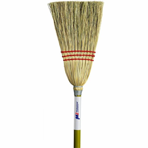 M2 Professional Lobby Corn Broom - 3 String - Hardwood Handle - 1 / Each