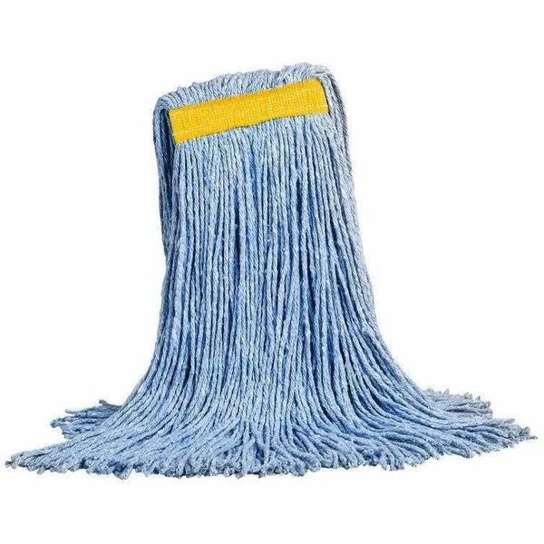 M2 Professional Swipe Cut-End Mop - Narrow Band - Blue - 24 oz - Cut Ends, Narrow Headband, Absorbent, 4-ply, Durable, Heavy Duty - Rayon, Synthetic, Yarn - Blue - 1.50 lb (680.39 g) - 12 Pack