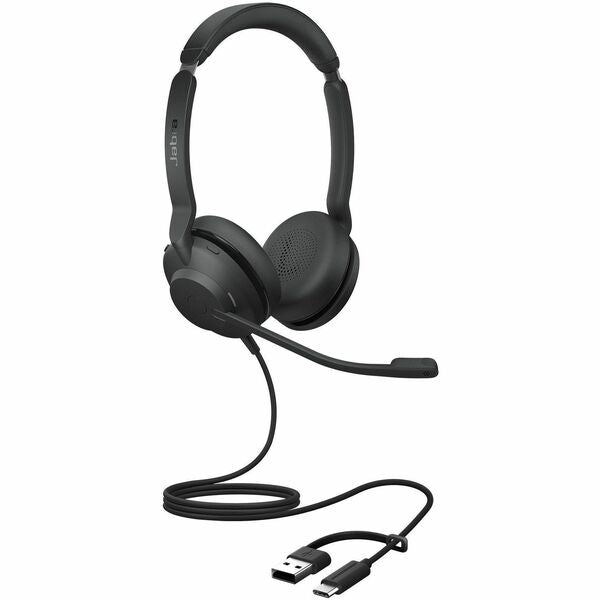 Jabra Evolve2 30 SE Headset - Stereo - USB Type C, USB Type A - Wired - 20 Hz to 20 kHz - On-ear, Over-the-head - Binaural - Supra-aural - 4.9 ft (1.50 m) Cable - MEMS Technology, Electret Condenser Microphone - Black